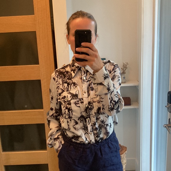 BABYLON / W LES FEMMES Pegasus horse blouse size 44 - Picture 3 of 13